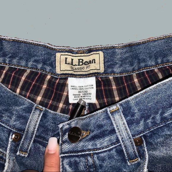 L.L Bean vintage flannel insulated jeans. - Picture 3 of 4